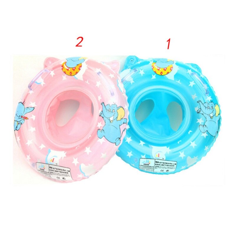 Baby Bath Toys Environmentally Thickened Handle Swimming Lifebuoy Elephant Pattern Baby Swimming Seat