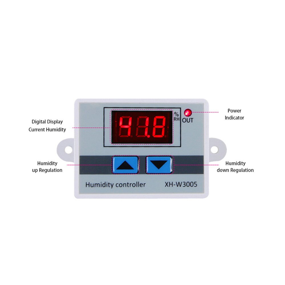Digital Humidity Controller XH-W3005 12V 24V 220V Humidistat Hygrometer Humidity Control Switch Regulator + Humidity Sensor