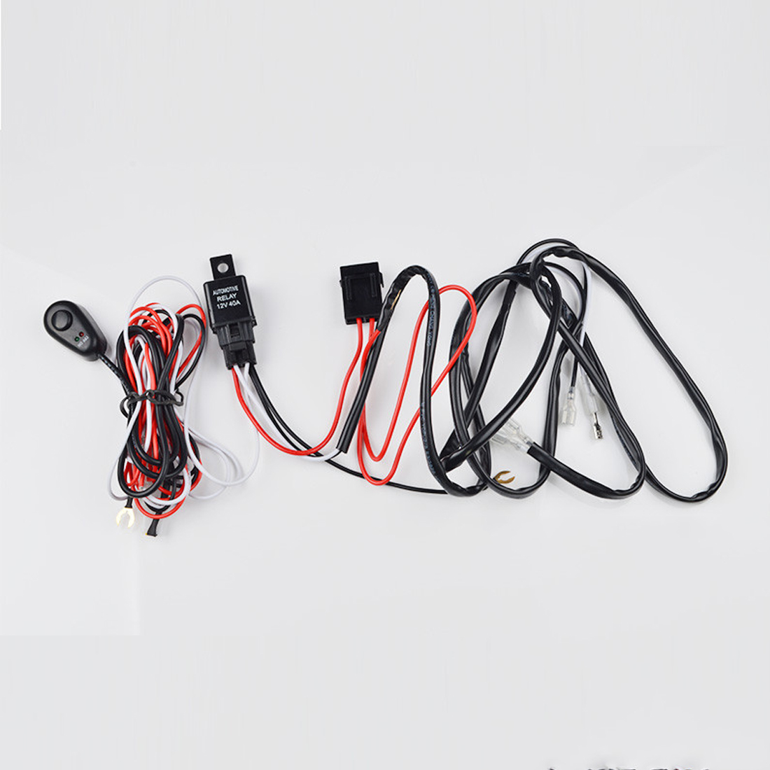 12VAutomotive Relay Wiring Harness Kit for LED Work Light Wire Bar Power Switch for Off Road 40A power plug adapter