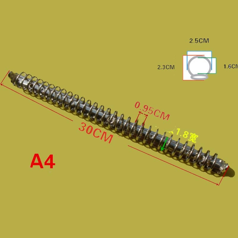 A4 30 hål  b5 26 hål  a5 20 hål metall spiral pärmklämma lösblad i rostfritt stål pärm mapp dagboksklämmor bindningsring