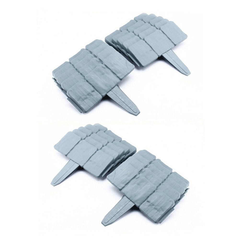 Camino de vallas para flores, cerca de paisajismo, de puesta a tierra, plegable, para bordes de césped, jardín, plantas, imitación de piedra, en color gris y naranja, 20 uds.