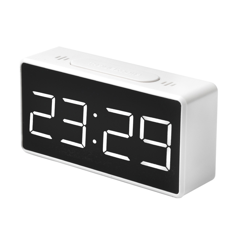 LED Digital Alarm Clock USB/Battery Mirror Real-time Display Bedside Quiet Home Bedroom Desk Display Digital Desktop Table Clock