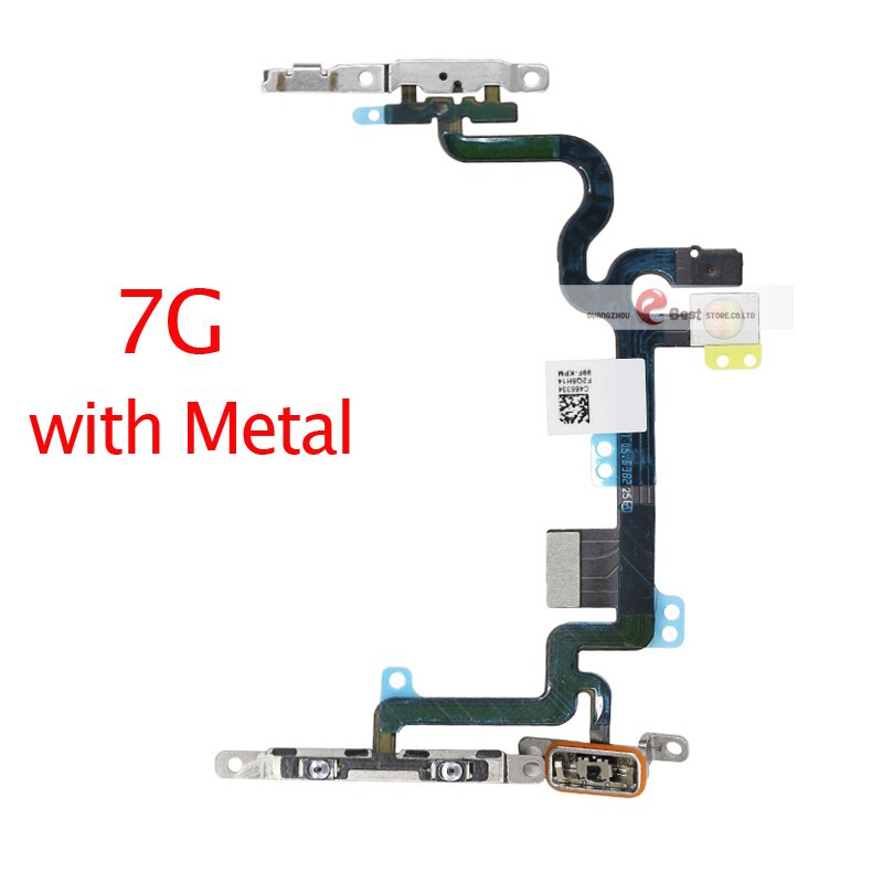 Power Flex dla iPhone 5G SE 6 6s 7 8 Plus 7G 8G 6G X XR XS MAX wyciszenie i przycisk głośności klucz przełącznika przewód zasilający z części metalowe: For 7G Metal