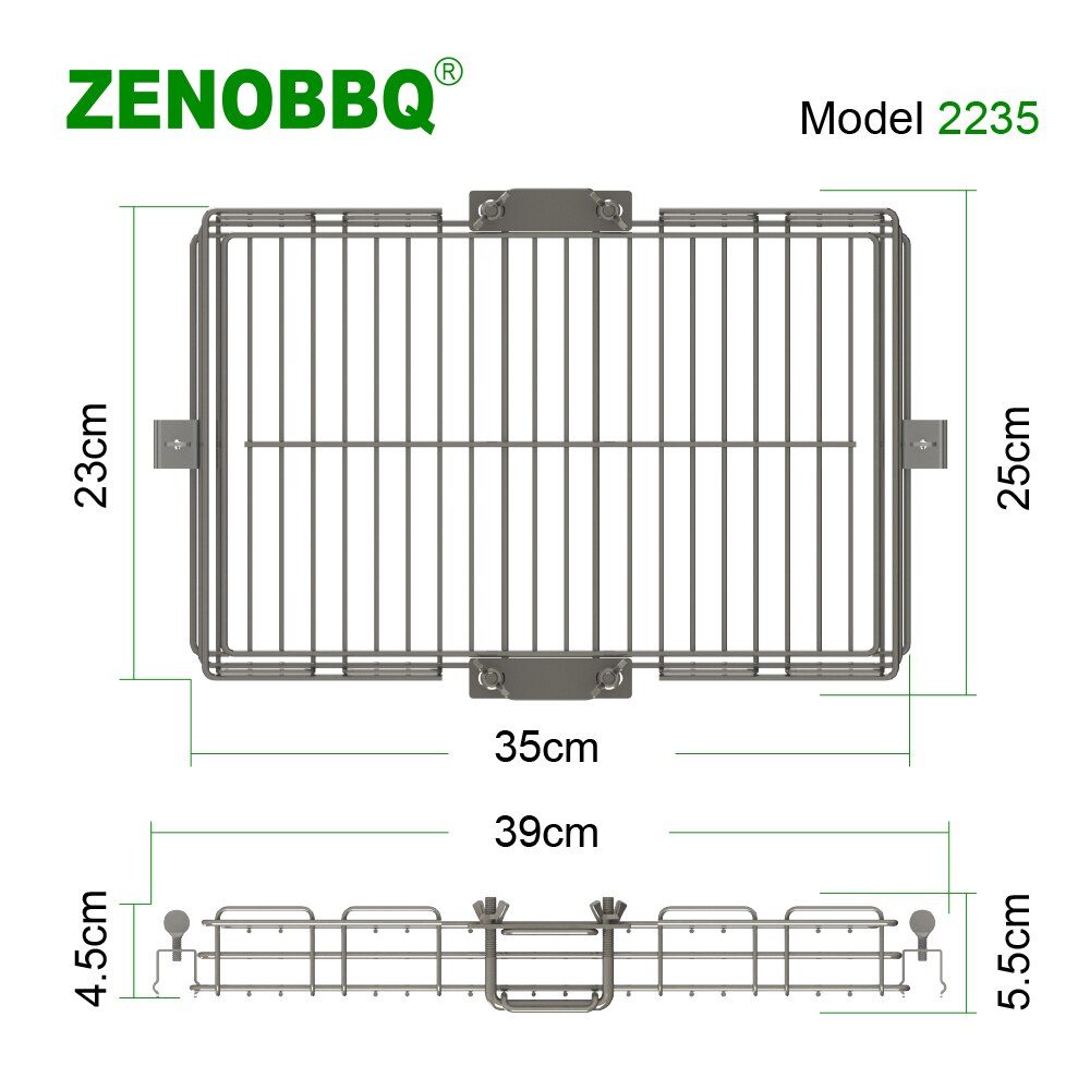 ZENOBBQ Drehen Braten Fisch Edelstahl BBQ Rotisserie Geschirr Spieße Garnelen Fleisch Regal Backen Frei Einstellbar Dicke