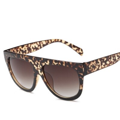 Oversized Vrouwen Zonnebril Shield Vorm Luxy Grote Frame Klinknagel Shades Zonnebril Vrouw UV400 Sunglass Zonnebril Dames: leopard black