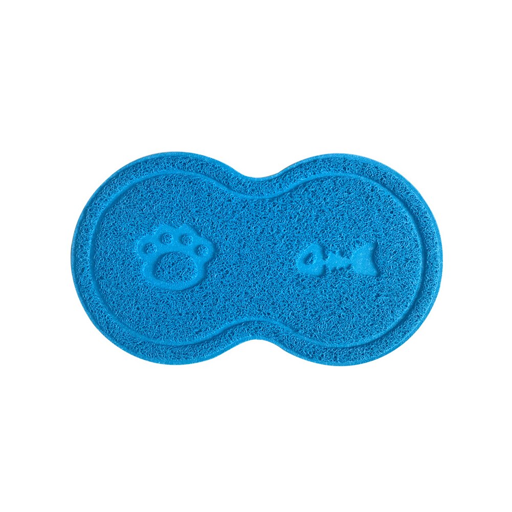 Alimentación de Mascotas estera para perro y gato comiendo cuenco almohadilla impermeable mascota alfombra de cama cachorro agua comida plato bandeja de PVC mantel para comer para mascota: Azul