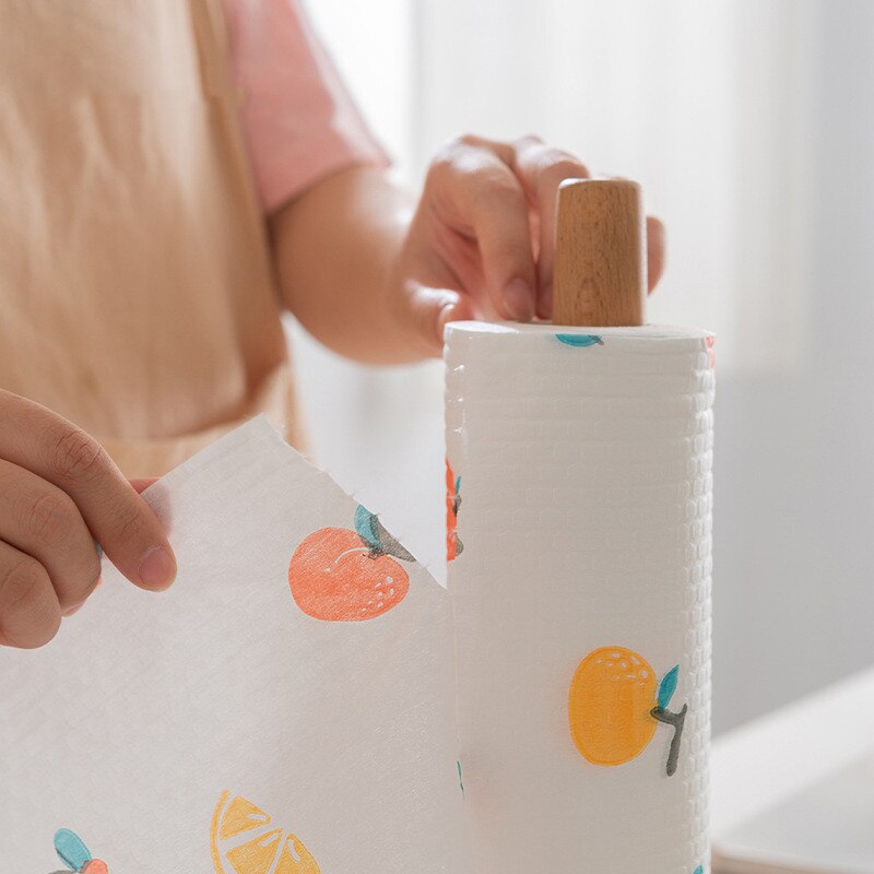 50pcs/roll Kitchen Cleaning Reusable Dish Cloth Hand Towels Supplies Disposable Tablecloth for Table