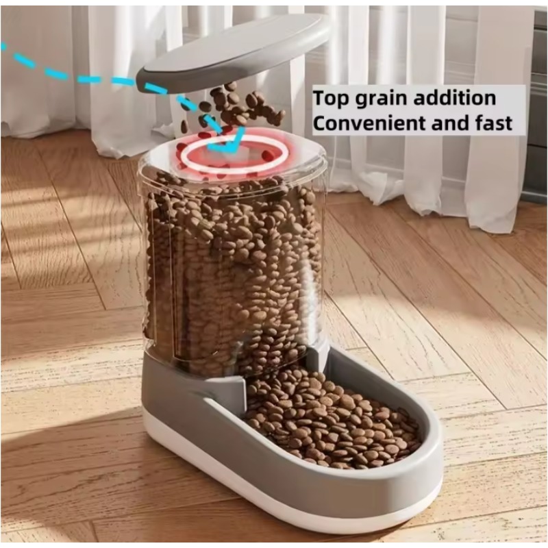 + Automatische voerbak en waterdispenser met grote capaciteit voor honden/katten, zwaartekracht - gevoed, geen stekker vereist