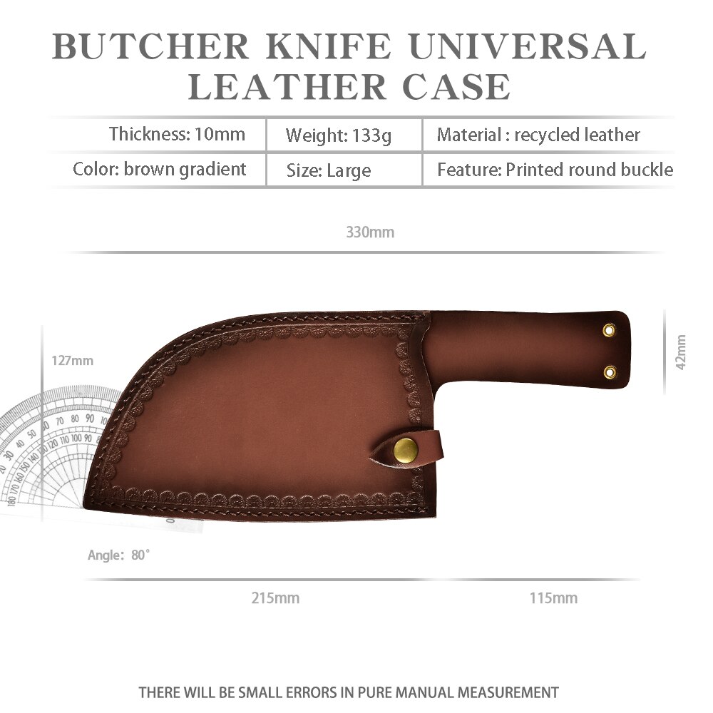 Chinese Chef Knife Sheath Leather Universal Kitchen Knives Blade Guards For Stainless Steel Cleaver Butcher Knife With Loop Belt: Big Butcher