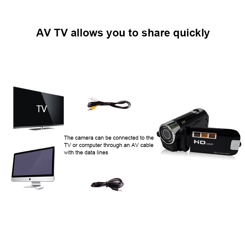2.7 Inch Digitale Video Camera 16MP 1080P Full Hd Digitale Camera 16X Digitale Zoom Anti-Shake Dv Video recorder Video Camcorder