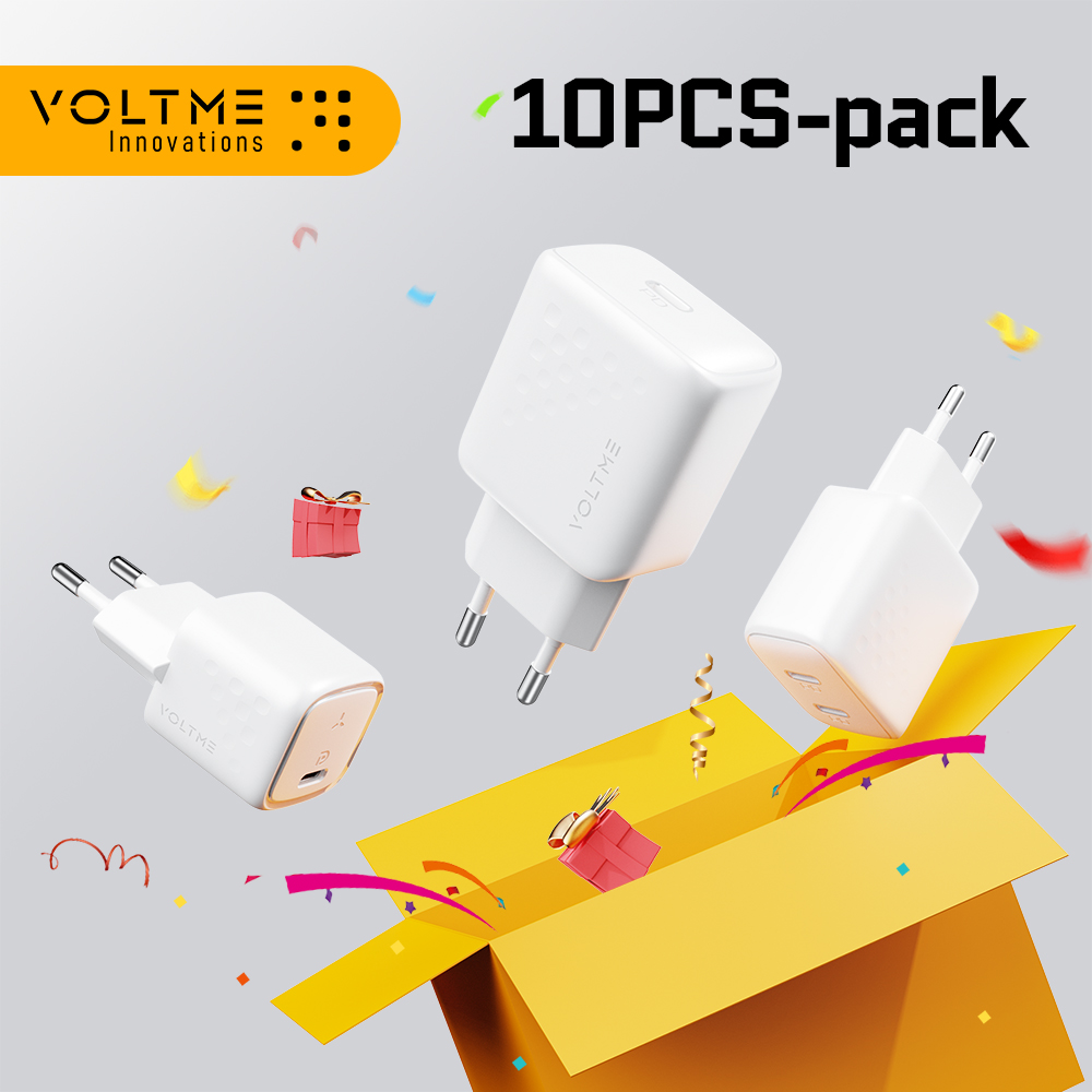 VOLTME 10PCS-Pack Revo 20W Mini/Lite/Duo Lite Series Clearance Tpye C USB C ChargerFast Charging For iphone Samsung