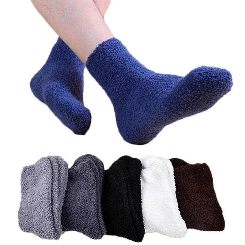 Man mysig kashmir vinter herr tjocka strumpor vinter varmt golv fluffiga strumpor ull chaussette homme enfärgad herr strumpor calcetines