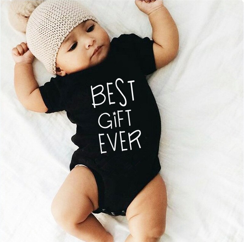 El mejor para papá y mamá bebé niño niña ropa de algodón de manga corta mono recién nacido ropa de bebé 0 -24 meses: Black / 18-24M