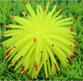 Gesimuleerde Zee-egel Silicone Aquarium Fish Tank Kunstmatige Coral Plant Onderwater Ornament Decor: 2 / L about 13cm