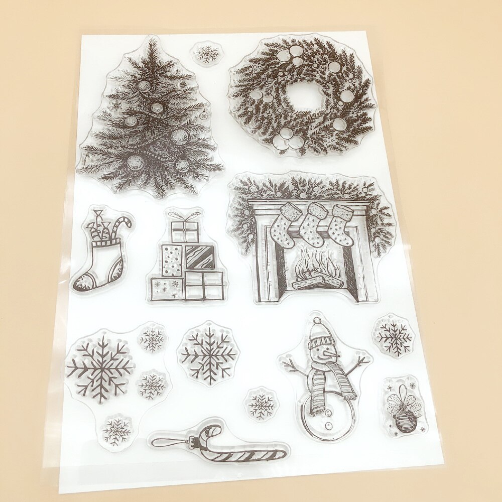 CLEAR STAMPS Christmas Wreath Tree Scrapbooking Handmade Card Album Paper Craft Rubber Transparent Silicon AlinaCraft