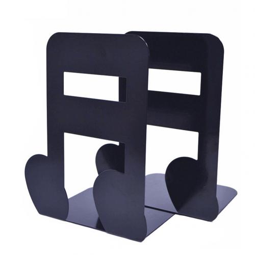 2 uds Musical de alta forma de nota Musical libro sujetalibros escuela mesa de almacenamiento artículos de papelería para Decoración: Black Semiquaver
