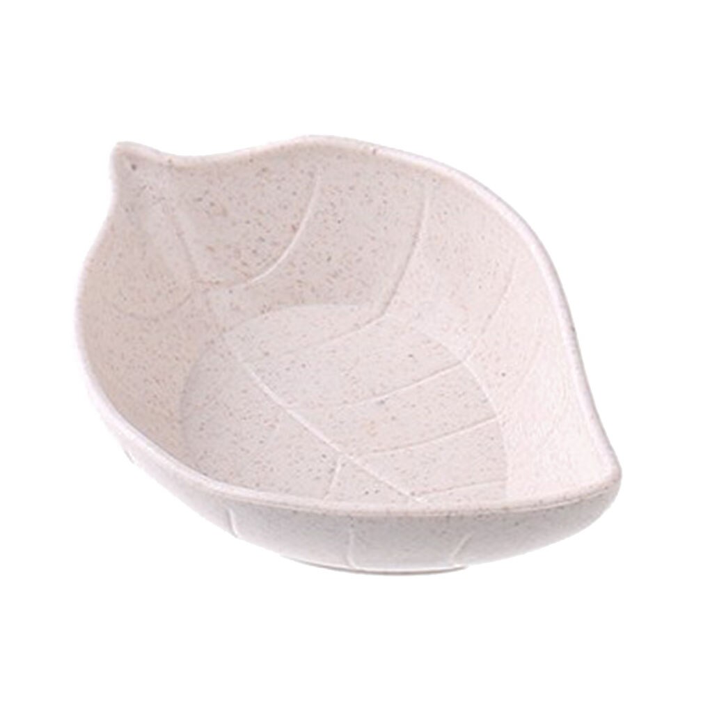 Wheat Straw Leaf Shape Seasoning Dishes Table Sauce Container Kitchen Cutlery Snack Plate 7*11cm: NO4