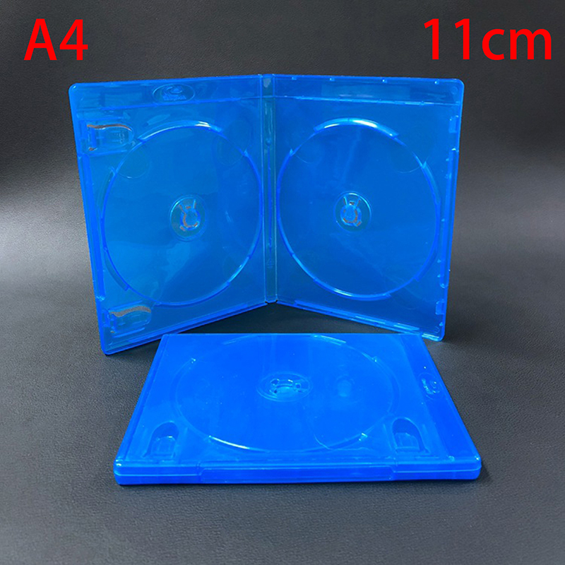 1pc plástico único/duplo/3/4 peças discos cd jogo caso capa engrossado cd dvd disco caixa de armazenamento protetora organizador: Cáqui escuro
