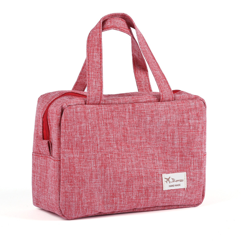 BOTUSI-sac de voyage pour cosmétique, sac de maquillage imperméable de grande capacité, Cubes d'emballage à main, organisateur de maquillage: rosered