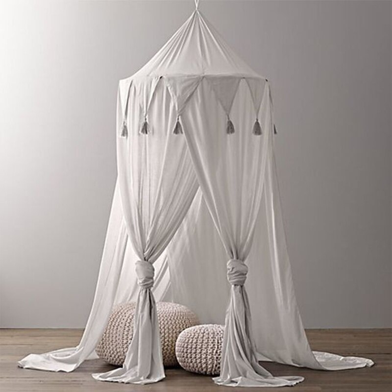 INS Children's Tent Toys Curtain Kids Tent Round Dome Mosquito Net House For Baby Chiffon Canopy Bedcover Mosquito Room Decor