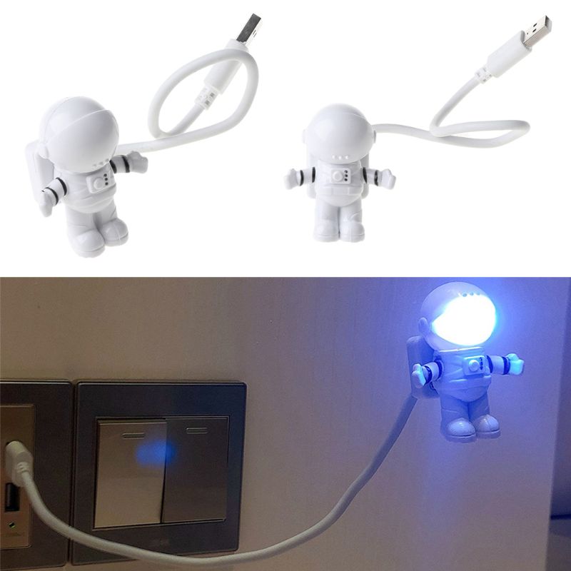 Creatieve Ruimtevaarder Astronaut Led Flexibele Usb Licht Nachtlampje Voor Kinderen Speelgoed Laptop Pc Notebook