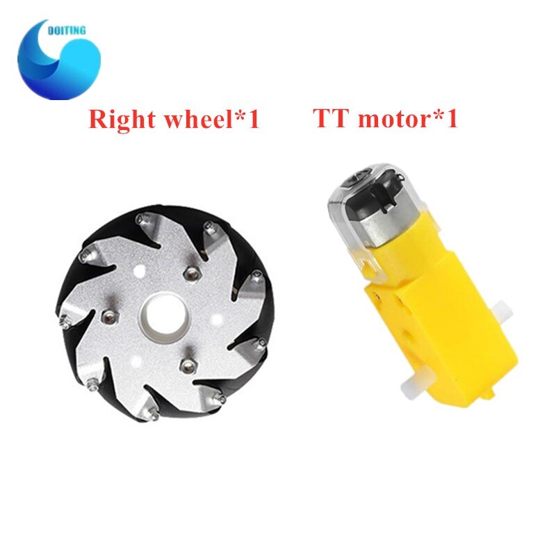 50mm Mecanum wheel Metal Omnidirectional Wheel Special for TT motor Wheels For Arduino Robot Chassis Accessories DIY Kit: right set1