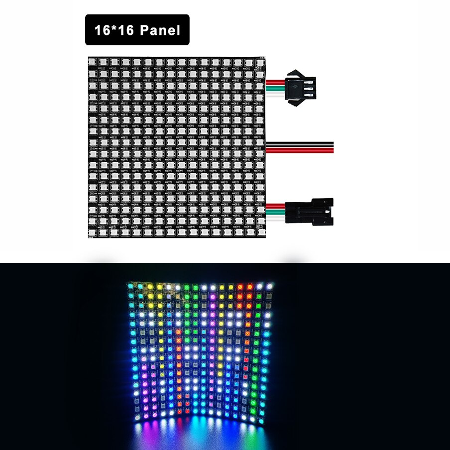 WS2812B 16X16 Module Matrix Screen LED Digital Flexible Individually Addressable Panel Light DC5V: Default Title