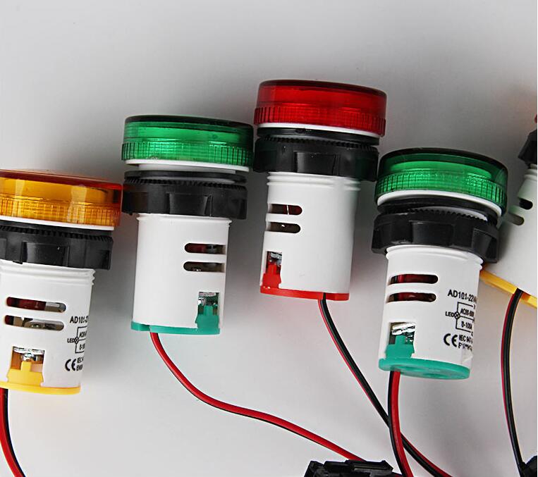 2 In 1 mini Digitale LED voltmeter ampèremeter AD101-22VAM indicator lamp AC0-500V 0-100Amp 22mm