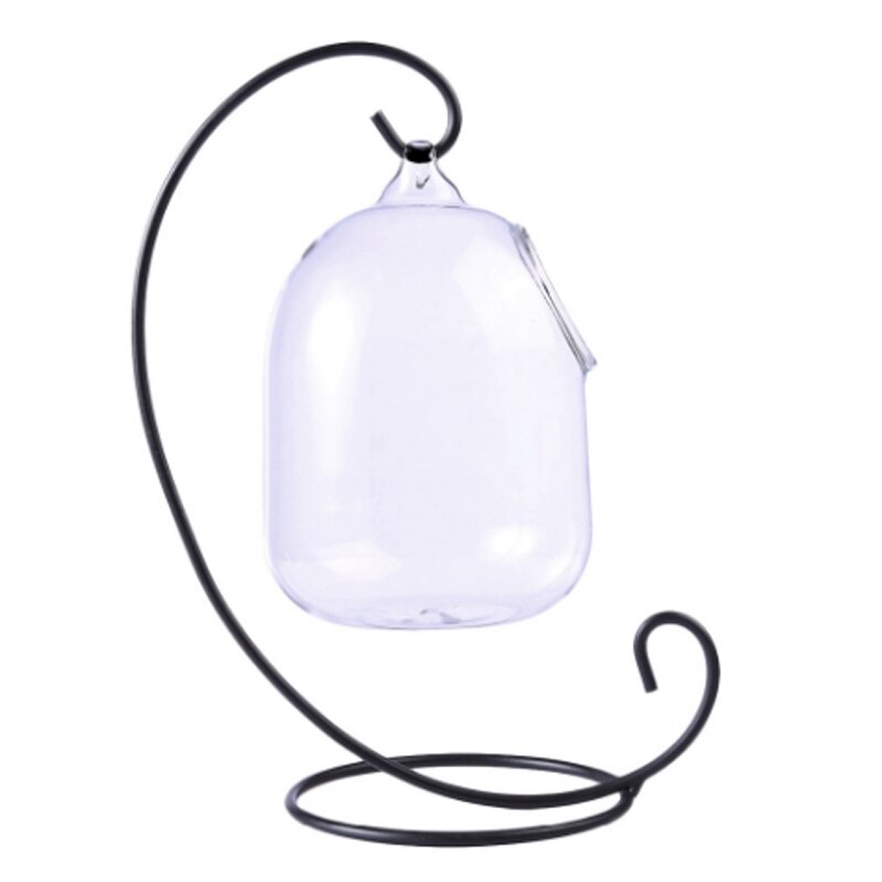 Aquarium suspendu poisson Vase verre Transparent poisson rouge bol pour la décoration de la maison avec support haut: G199521A
