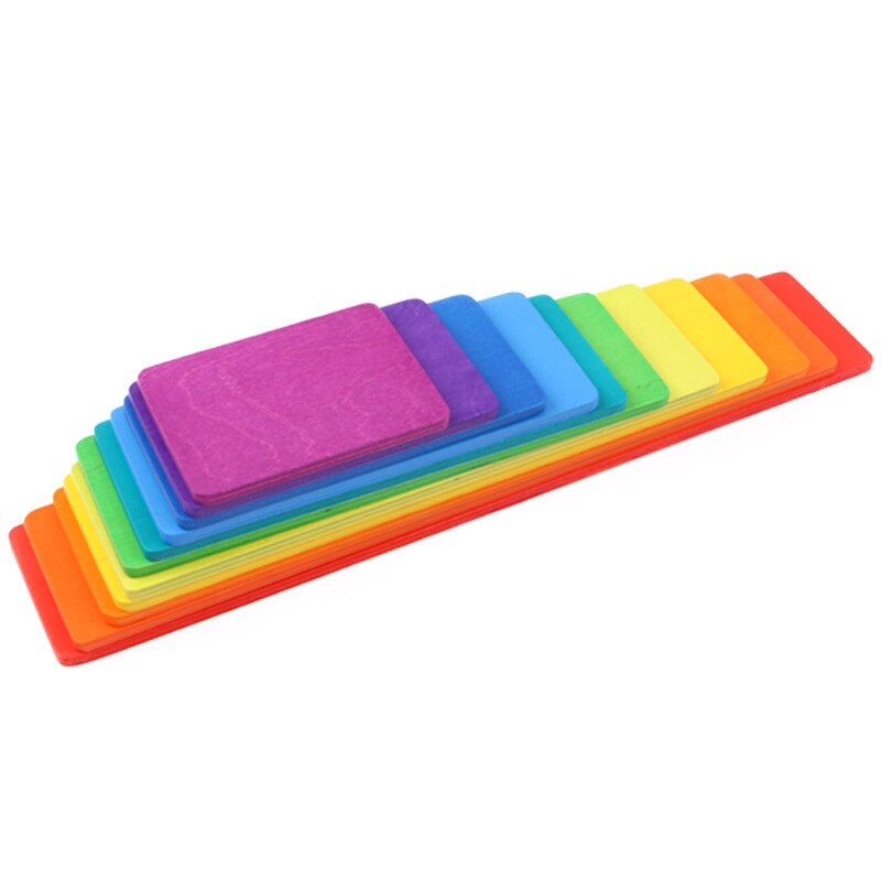 Arcobaleno Blocchi Di Legno Giocattolo blocchi di Accatastamento Stacker FAI DA TE Educativi Montessori Giocattolo Di Natale regali di compleanno: Radura