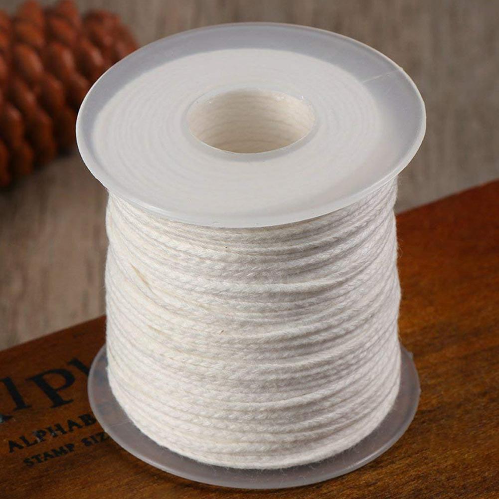 61M/200ft White Candle Wick Cotton Candle Woven Wick Wax Core Spool DIY Handmade Candle Making Material Oil Lamps Wick