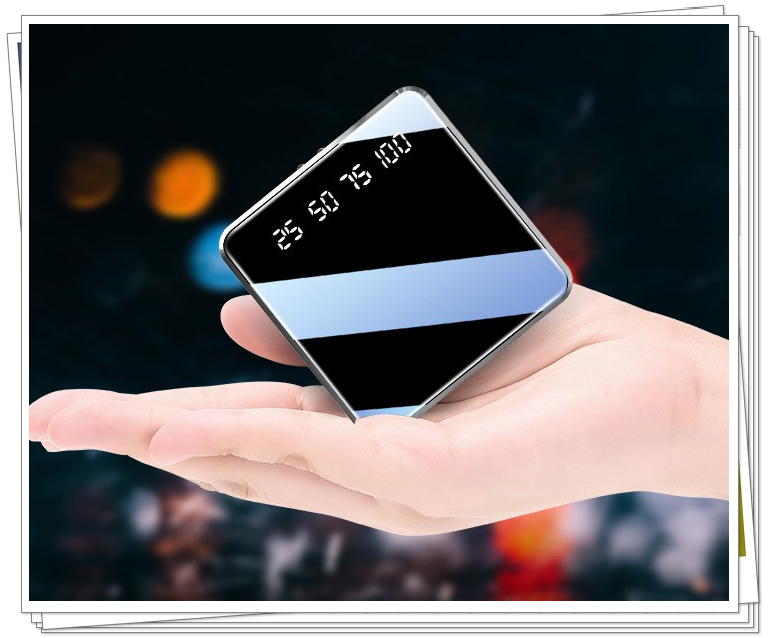 Mini Power Bank 20000 mAh 5V 2A Spiegel Screen Poverbank voor xiaomi Iphone Externe Batterij Draagbare Oplader 20000 mAh powerbank