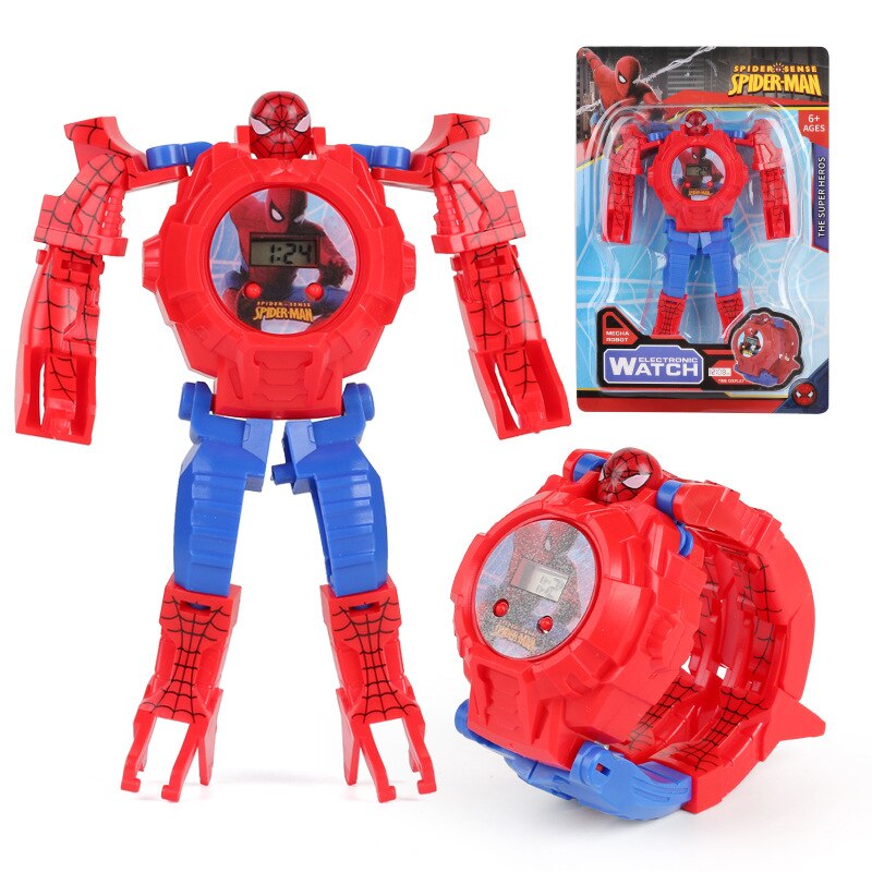 Cross Border Stall CHILDREN'S Cartoon Electronic Transformers Robot Watch Douyin Toy Items: Spider