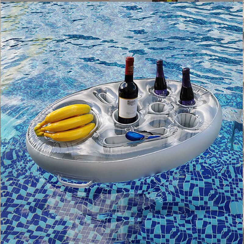 Asiento de taza flotante para piscina, cubo de hielo para de agua, bebida, almohadilla de cerveza, posavasos inflable, suministros para piscina de verano