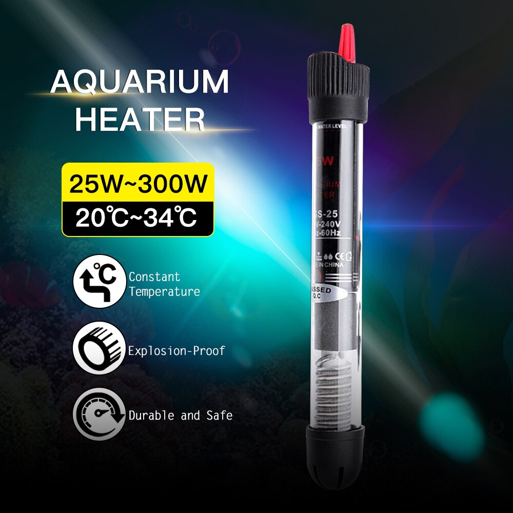 25w/50w/100w/200w/300w akvarium nedsænket akvarium automatisk vandvarmer konstant temperatur opvarmningsstang eu-stik 7 #
