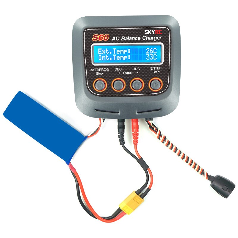 SKYRC S60 caricabatterie bilanciamento 6A 60W 10W scaricatore per LiHV LiPo Li-ion LiFe NiMH NiCD Pb batteria AGM modalità fredde