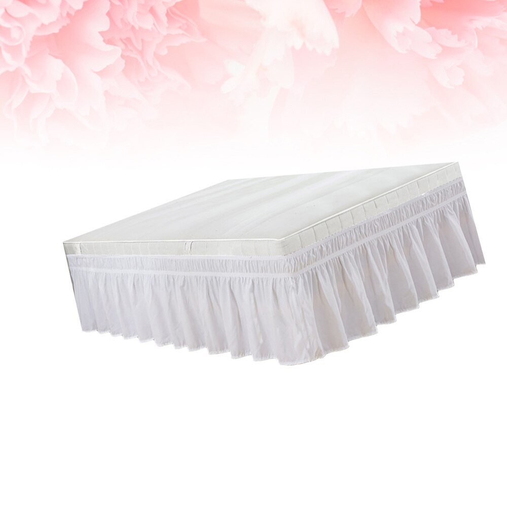 1pc lagner sengetøj plisseret nederdel støv flæse seng skjorte seng tilbehør bouffancy seng nederdel til seng hotel: Hvid