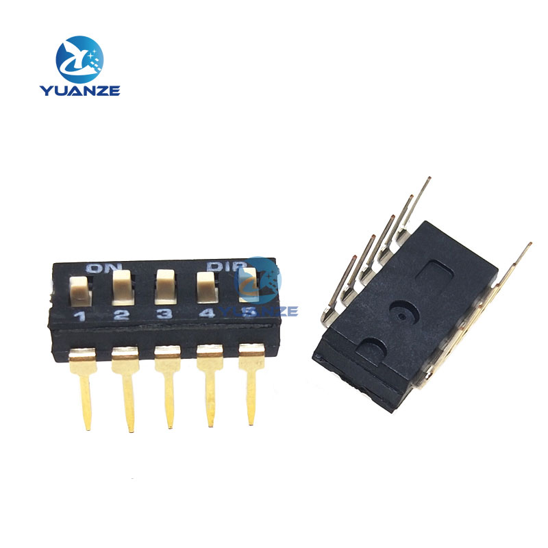 10pcs/lot Slide Type SMT SMD Dip Switch, 2.54mm Pitch 2 Row 4 Pin 2 Position / 8 pin 4 Position / 16 pin 8 Position: Silver