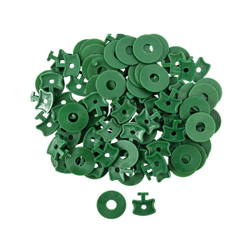 200PC Greenhouse Twist Clips Green Washers Fixation Clamps For Securing Shading Net Insulation Bubble Netting Garden Accessories