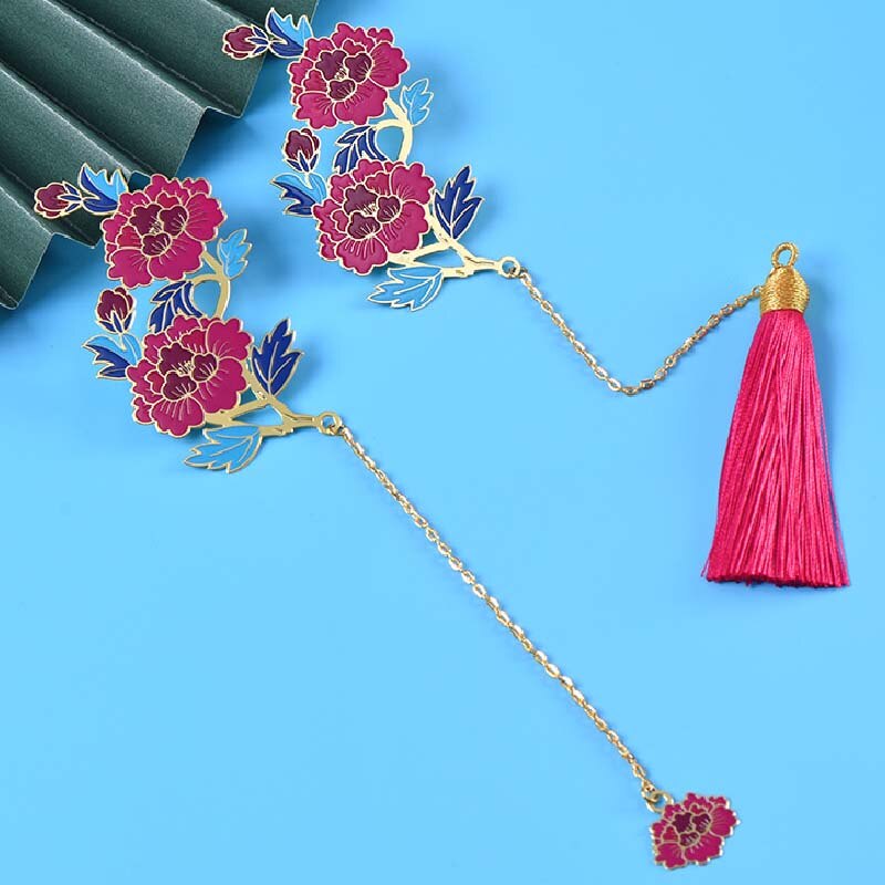 Marcapáginas hueco de Metal con flor creativa, Clip de libro para estudiantes, de paginación, papelería, suministros de oficina escolar, recuerdos Retro,