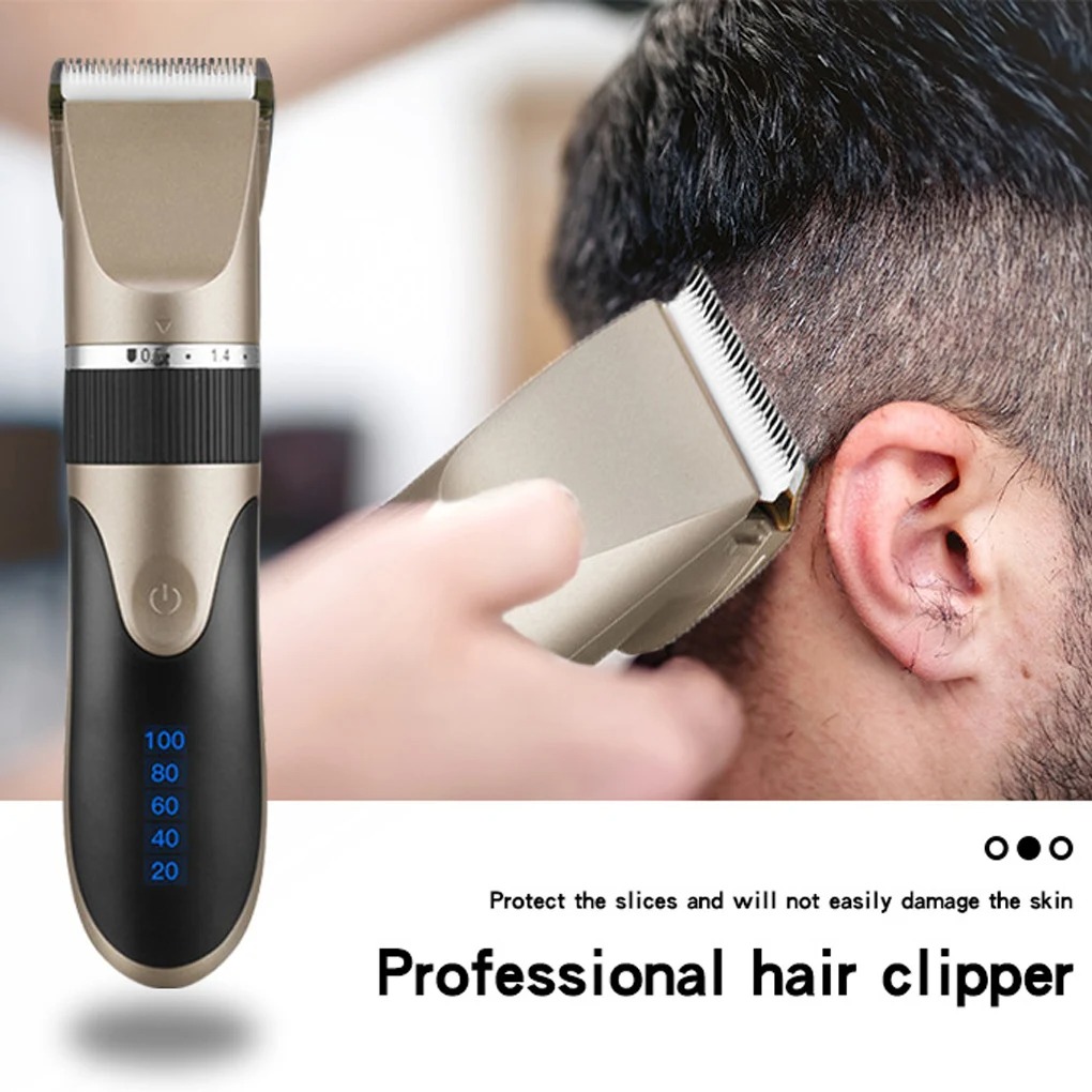 Professionele elektrische kapper tondeuse mannen kapper baardtrimmer oplaadbare tondeuse keramische messen tondeuse