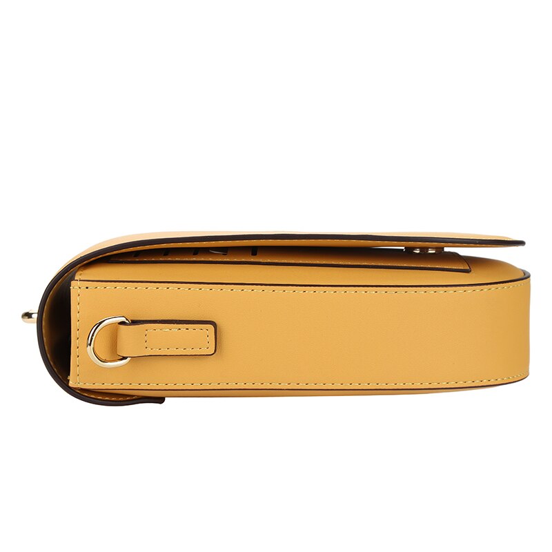Bolso cruzado pequeño de piel sintética para mujer, bandolera de hombro para chica, color amarillo,