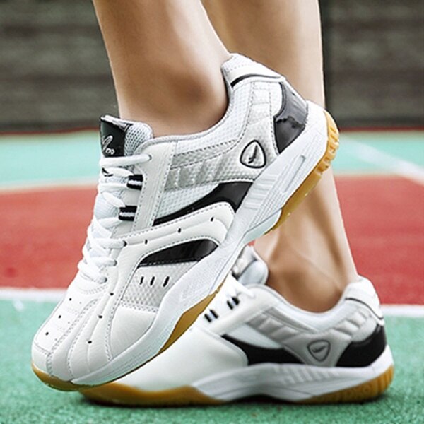 Unisex Badminton&table tenis Shoes PU Vamp Breathable Shock Absorption Antiskid Thickened Heel Support Stabilize Trainers 36-45