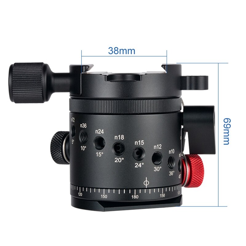 DH-55 Indexing Rotator HDR Panorama Panoramic Ball Head for Camera Tripod Aluminum Alloy 1/4 inch Quick Release Plate