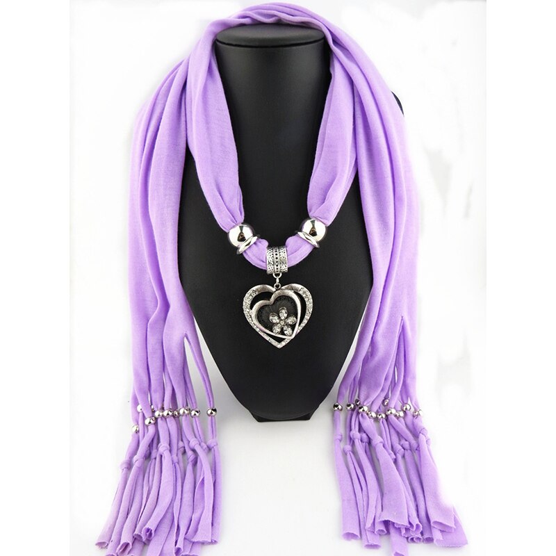 Kvinnor halsdukar halsband smycken hjärta ädelsten halsband hänge halsduk dam tofs halsdukar kvinnliga sjalar foulard femme