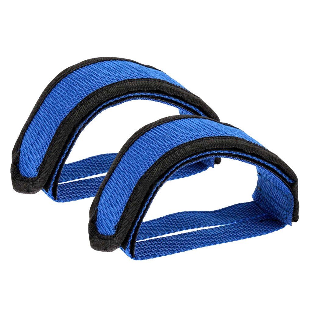 2Pcs Fixie Bmx Fixed Gear Fiets Lijm Bandjes Pedaal Teen Clip Riem Riem Cn Geschikt Voor Fixed Gear outdoor Fietsen: Blue