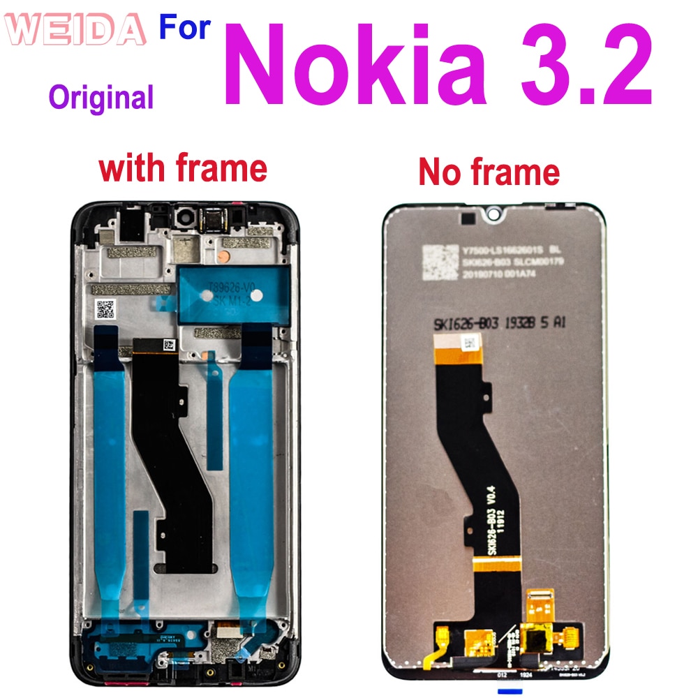 6.2 "Voor Nokia 3.2 Ta-1156 Ta-1159 Ta-1164 Lcd Touch Screen Digitizer Vergadering met Frame Vervanging Voor Nokia 3.2 Lcd
