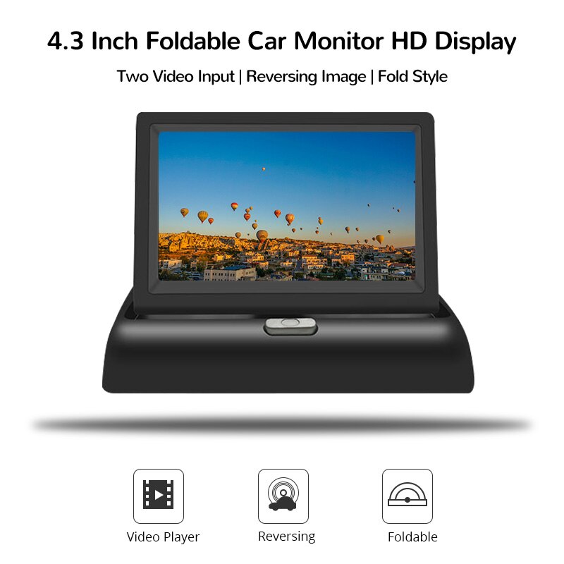 4.3 Inch TFT LCD Car Monitor Foldable Display Reverse Camera Parking System For Car Rearview NTSC PAL