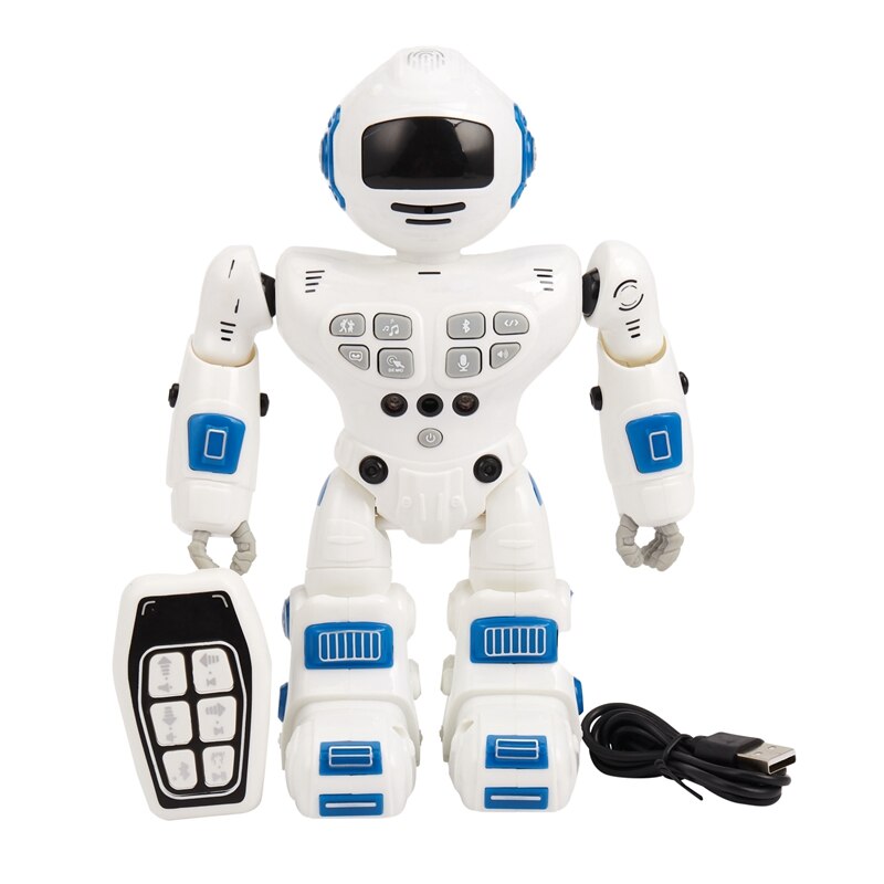 Kids Boys Rc Robots Toy Bluetooth Remote Control Intelligent Robotics Dancing Singing Gesture Sensing Recording Robot Children G