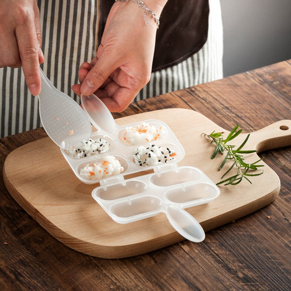 Transhome Rice Ball Mold Sushi Molds 2Pcs/Set Shake The Rice Ball Mold Sushi Tools Onigiri Rice Mold Kitchen Sushi Making Tools